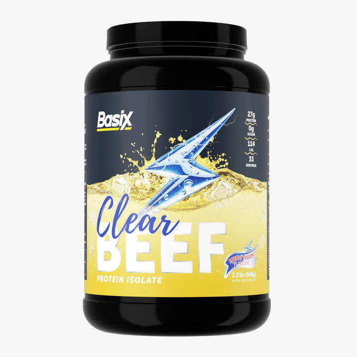 Basix Clear Beef Protein Isolate Energy Flavor - بيسيكس بيف ايزوليت نكهة الطاقة ريد بول