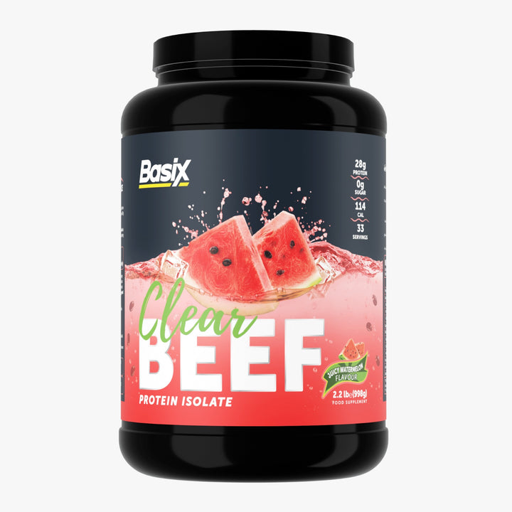 Basix Clear Beef Protein Isolate watermelon Flavor - بيسيكس بيف ايزوليت نكهة البطيخ الحبحب